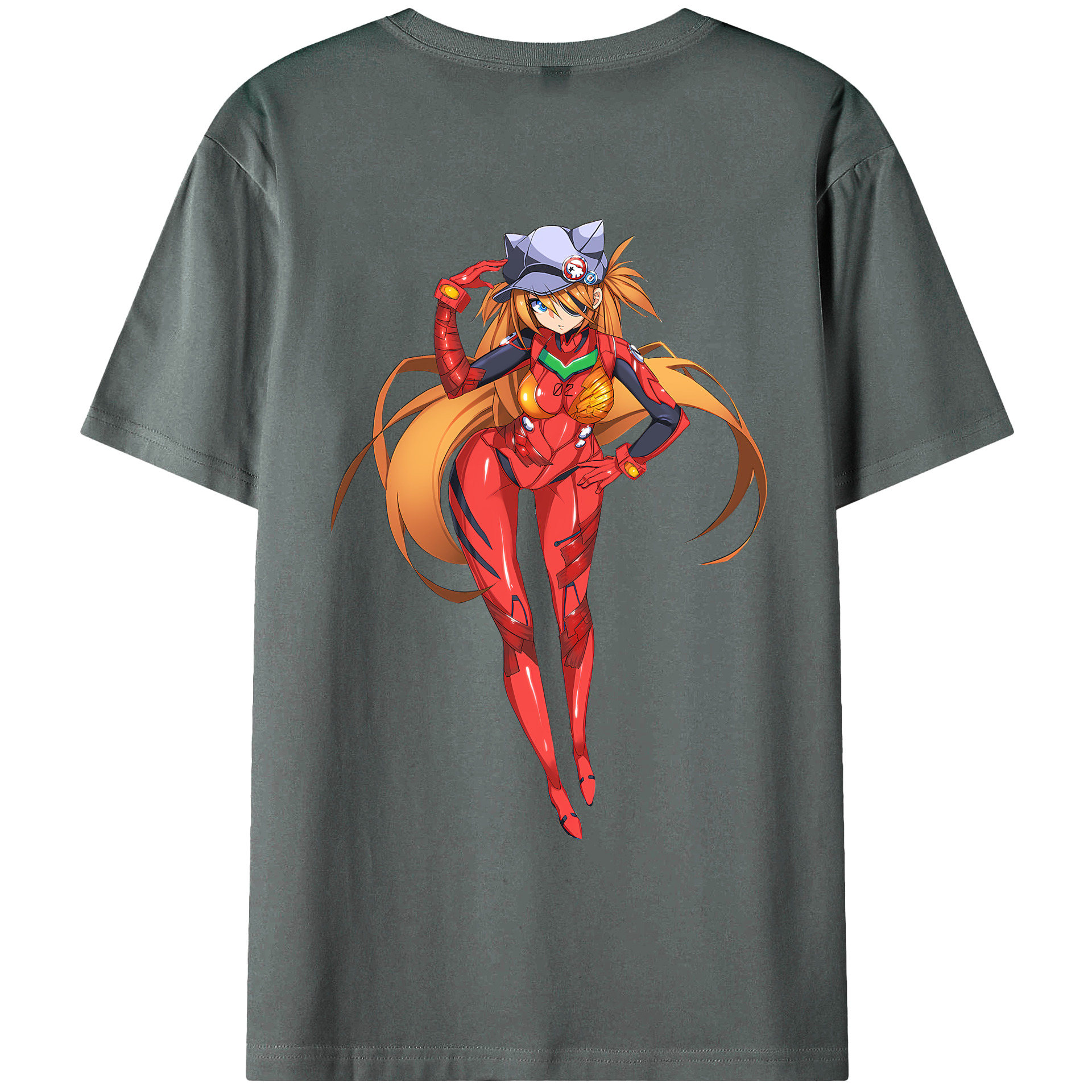 （画像用） EVA 新世紀エヴァンゲリオン 綿100％ メンズ半袖Tシャツ（バックプリント） 通気性